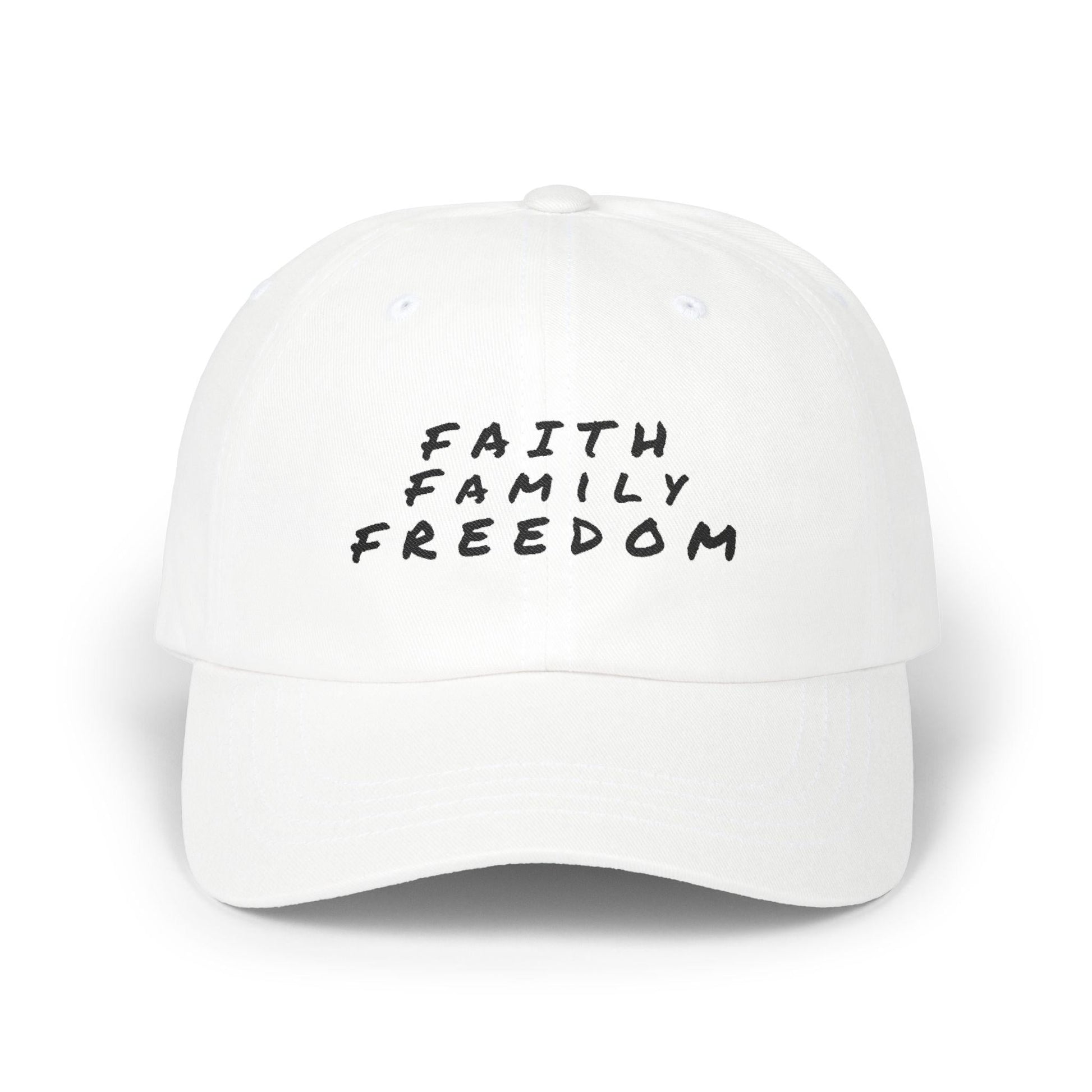 Faith Family Freedom Dad Cap: Patriotic Embroidered Baseball Hat