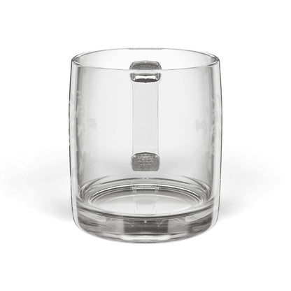 Engraved Glass Coffee Mug: Faith Family Freedom, Patriotic Gift