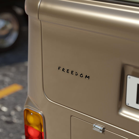 Freedom Die-Cut Sticker: Transparent Vinyl Decal for Laptop, Water Bottle