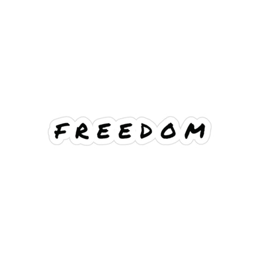 Freedom Die-Cut Sticker: Transparent Vinyl Decal for Laptop, Water Bottle