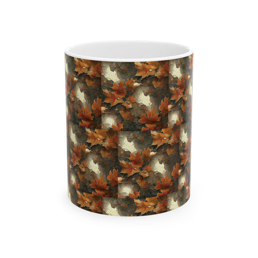 Autumn Leaves Ceramic Mug, Fall Drinkware, Coffee Tea Cup, Seasonal Home Decor, Gift for Nature Lovers