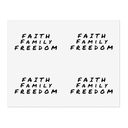 Faith Family Freedom Sticker Sheet Bundle - Inspirational Decals, Motivational Sticker Pack, Clear Vinyl Stickers