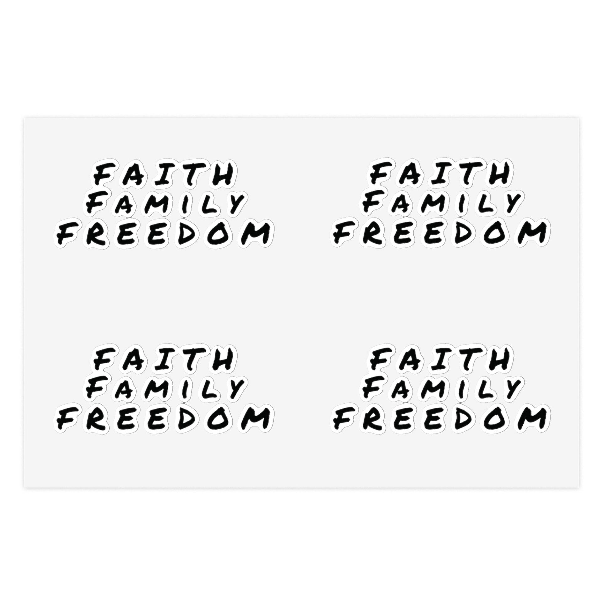 Faith Family Freedom Sticker Sheet Bundle - Inspirational Decals, Motivational Sticker Pack, Clear Vinyl Stickers