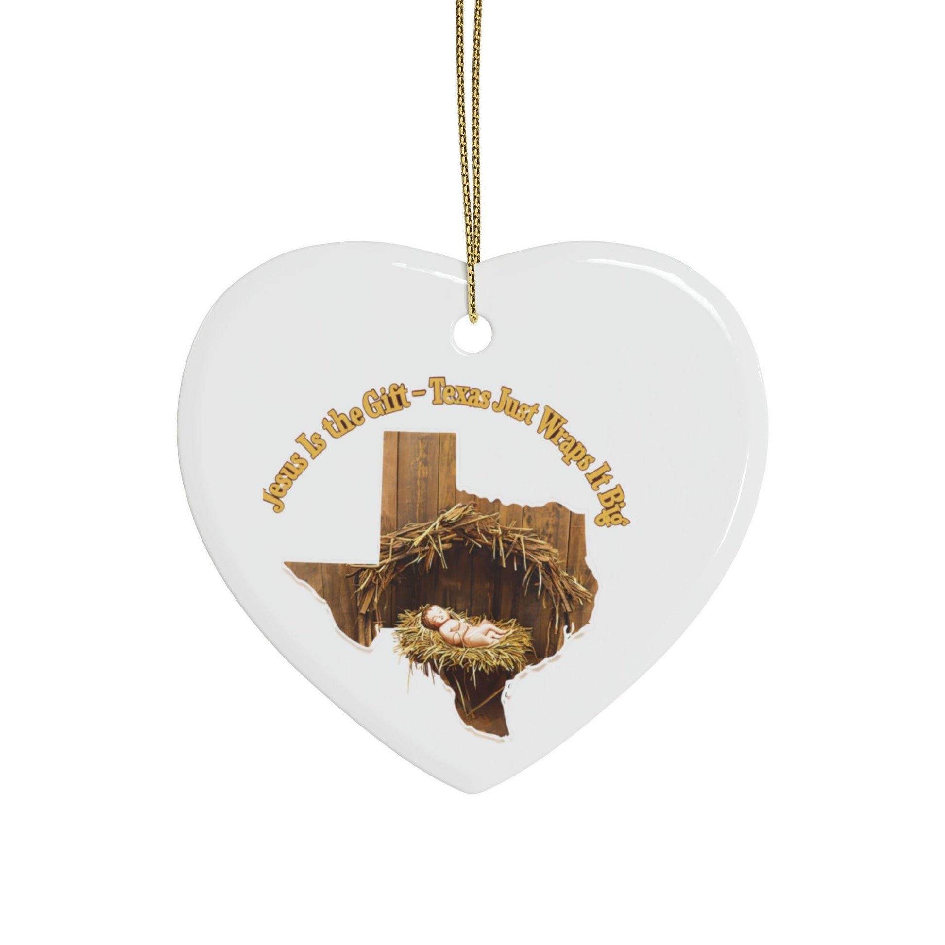 Jesus is the Gift Texas Ornament: Religious Christmas Decor