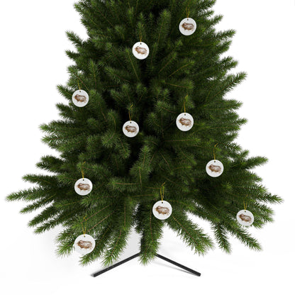Baby Jesus Ceramic Christmas Ornament: Religious Nativity Tree Decoration
