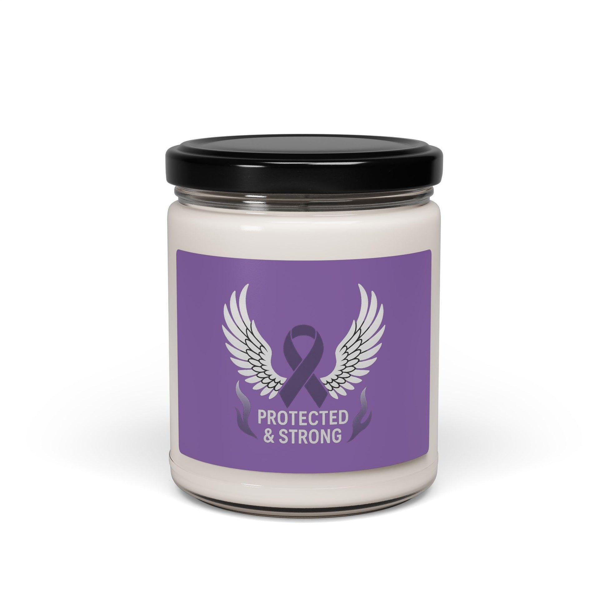 Scented Soy Candle - Protected & Strong, Inspirational Gift for Resilience, Aromatherapy, Home Decor, Self-Care, Awareness