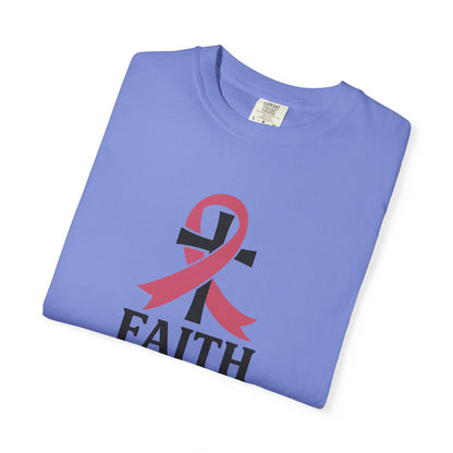 Faith Over Fear T-shirt, Unisex Inspirational Tee, Garment-Dyed Comfort, Cancer Awareness, Everyday Casual Wear, Gift for Loved Ones