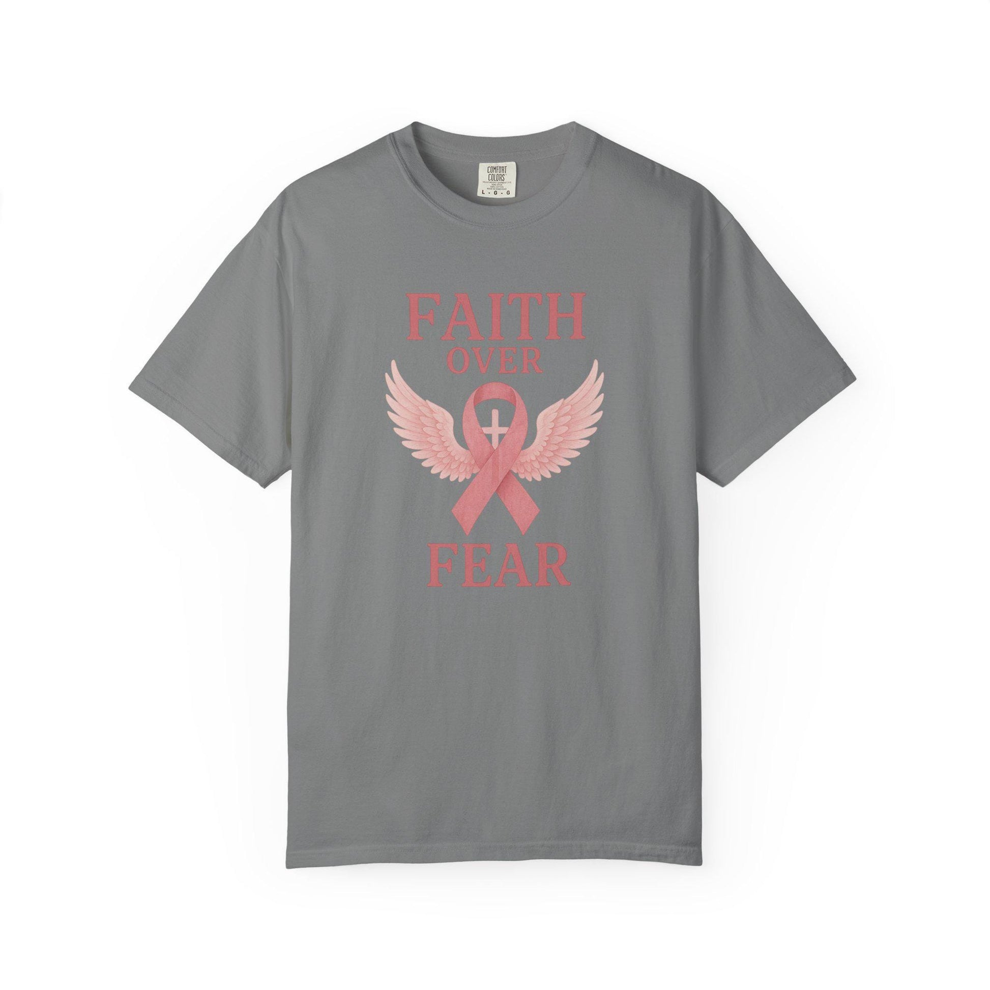 Faith Over Fear Unisex T-Shirt, Inspirational Shirt, Breast Cancer Awareness Tee, Gift for Support, Everyday Casual Wear