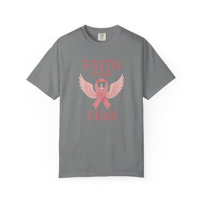 Faith Over Fear Unisex T-Shirt, Inspirational Shirt, Breast Cancer Awareness Tee, Gift for Support, Everyday Casual Wear