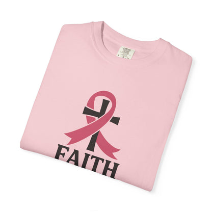 Faith Over Fear T-shirt, Unisex Inspirational Tee, Garment-Dyed Comfort, Cancer Awareness, Everyday Casual Wear, Gift for Loved Ones