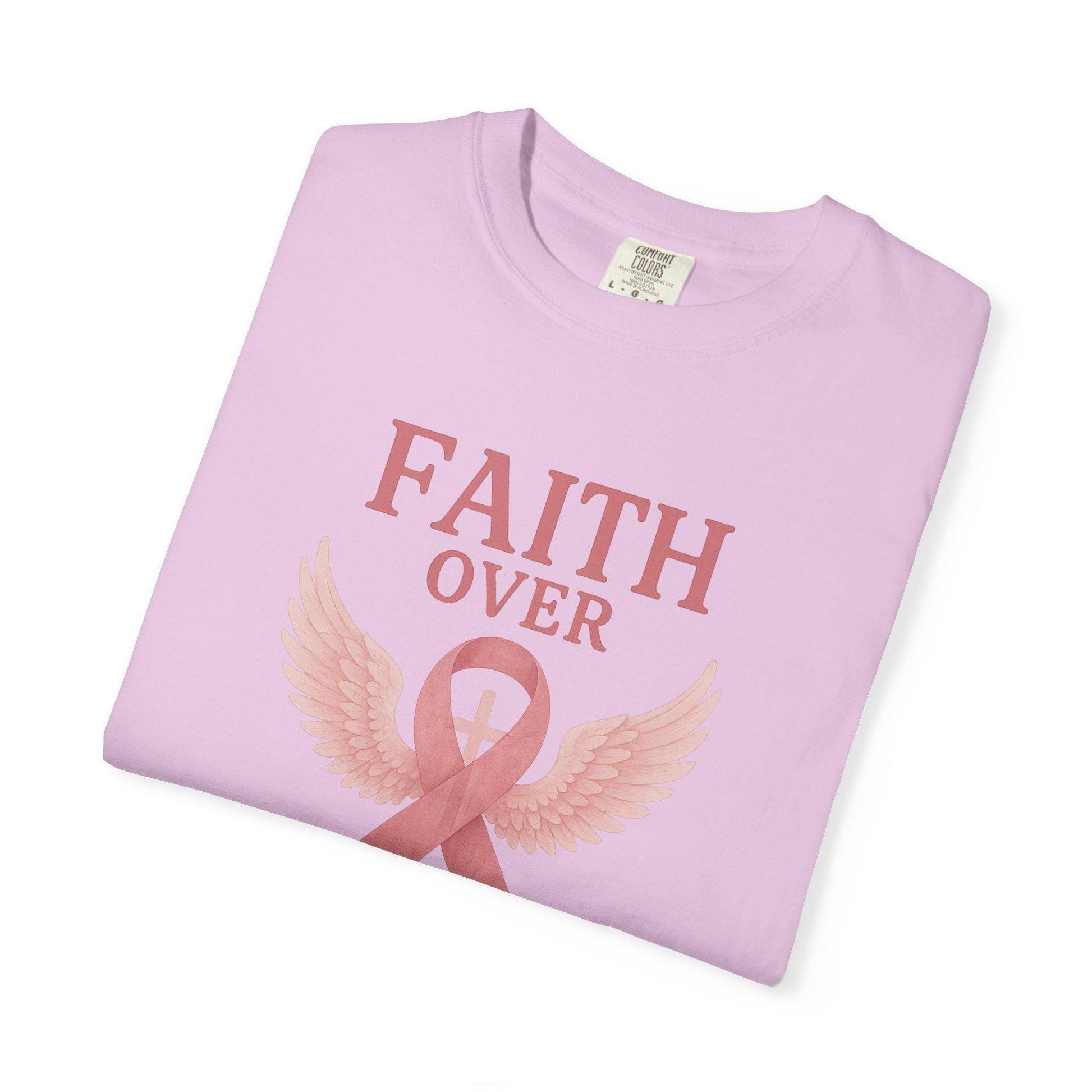 Faith Over Fear Unisex T-Shirt, Inspirational Shirt, Breast Cancer Awareness Tee, Gift for Support, Everyday Casual Wear