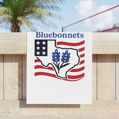 Texas Themed Beach Towel, Red White Bluebonnets Independence Day Towel, Patriotic Pool Towel, Fourth of July Gift, Summer Holiday Towel, USA