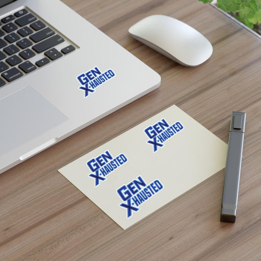 Gen X-Hausted Sticker Sheets - Quirky Office Decor, Fun Gifts, Generation X Humor, Laptop Stickers, Journal Accessories