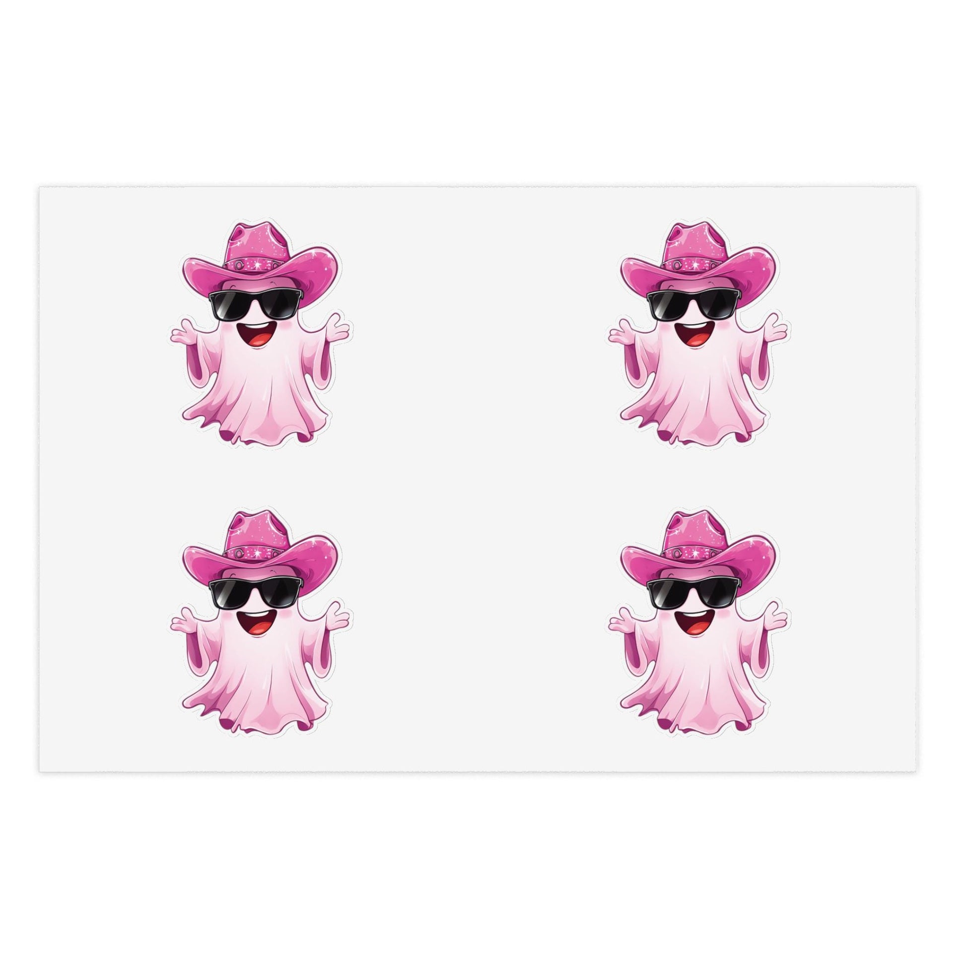 Pink Cowgirl Ghost Sticker Sheets - Funny Western Cowgirl Design, Decorative Vinyl Stickers, Laptop Decals, Planner Accessories, Scrapbook