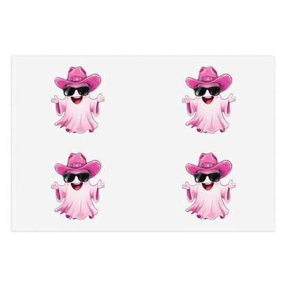 Pink Cowgirl Ghost Sticker Sheets - Funny Western Cowgirl Design, Decorative Vinyl Stickers, Laptop Decals, Planner Accessories, Scrapbook
