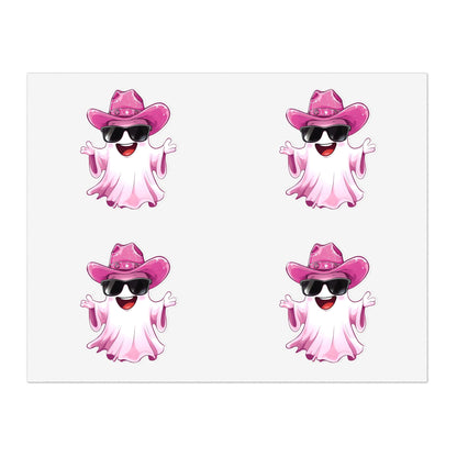 Pink Cowgirl Ghost Sticker Sheets - Funny Western Cowgirl Design, Decorative Vinyl Stickers, Laptop Decals, Planner Accessories, Scrapbook