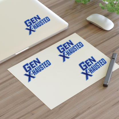Gen X-Hausted Sticker Sheets - Quirky Office Decor, Fun Gifts, Generation X Humor, Laptop Stickers, Journal Accessories