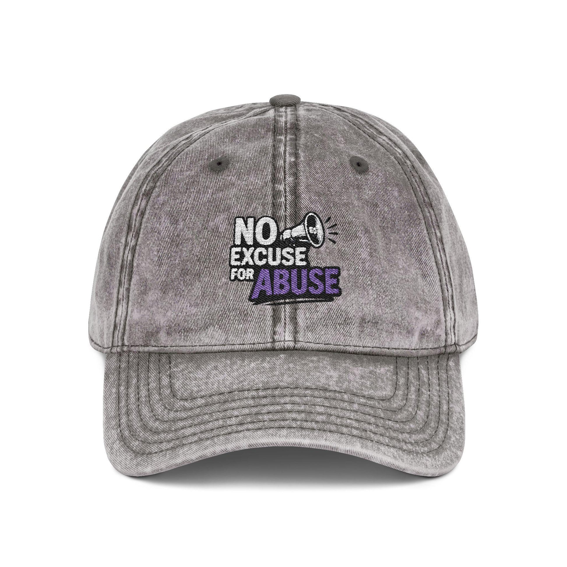 Vintage Embroidered Cap with Anti-Abuse Message - Casual Hat for Awareness, Support Events, Fundraisers, Gifts, Summer Days