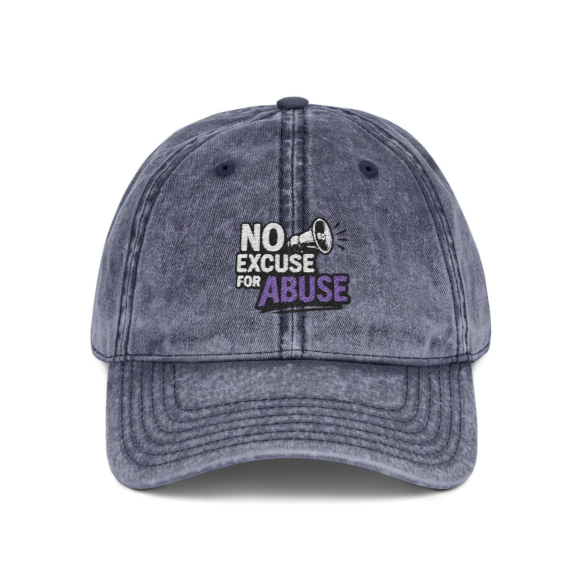 Vintage Embroidered Cap with Anti-Abuse Message - Casual Hat for Awareness, Support Events, Fundraisers, Gifts, Summer Days