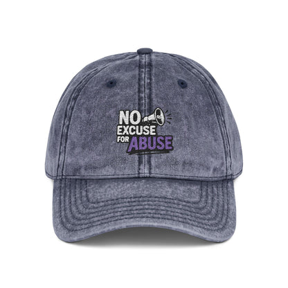 Vintage Embroidered Cap with Anti-Abuse Message - Casual Hat for Awareness, Support Events, Fundraisers, Gifts, Summer Days