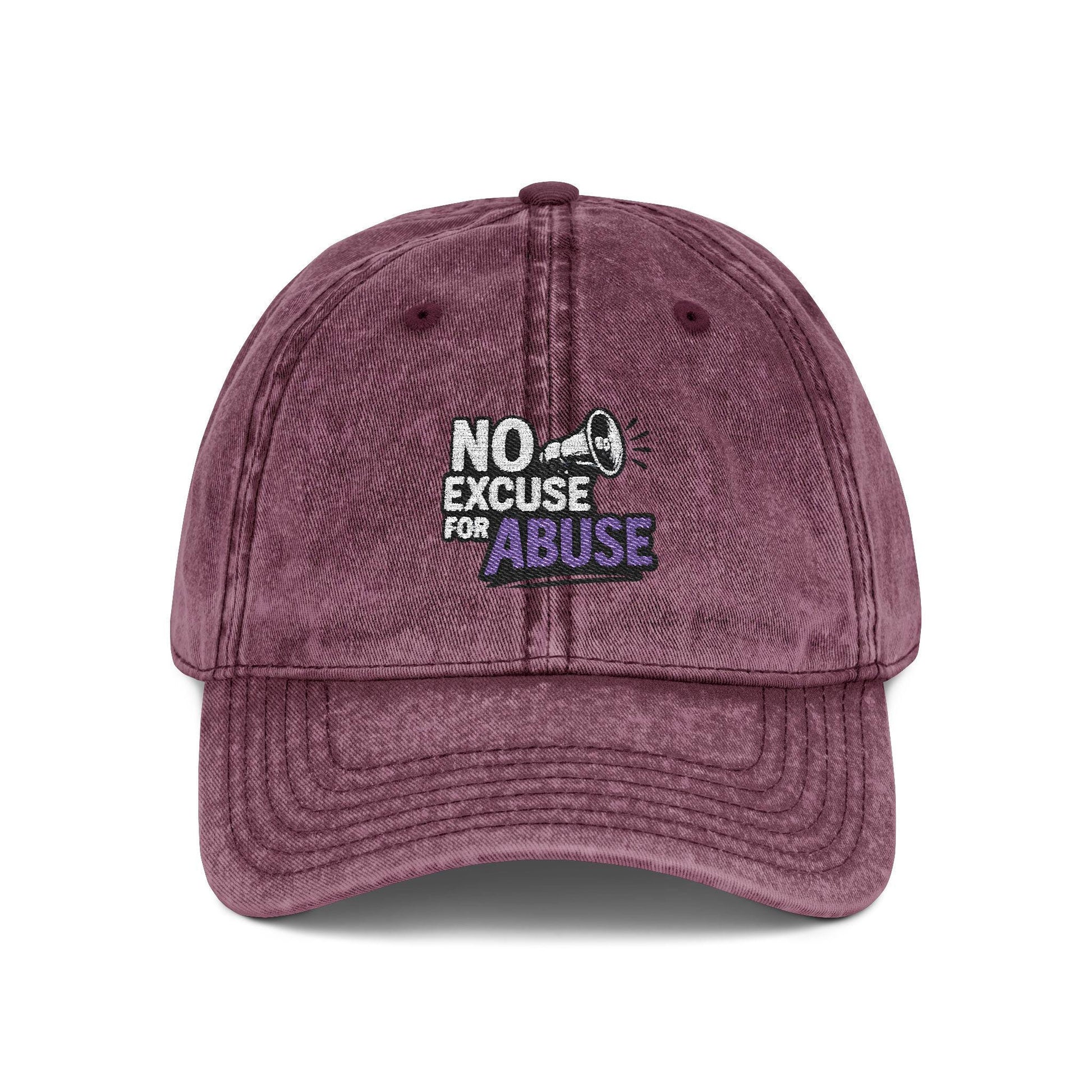 Vintage Embroidered Cap with Anti-Abuse Message - Casual Hat for Awareness, Support Events, Fundraisers, Gifts, Summer Days