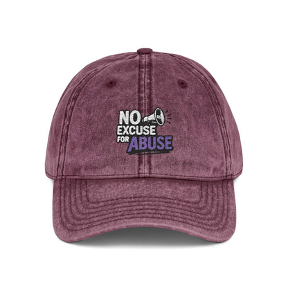 Vintage Embroidered Cap with Anti-Abuse Message - Casual Hat for Awareness, Support Events, Fundraisers, Gifts, Summer Days