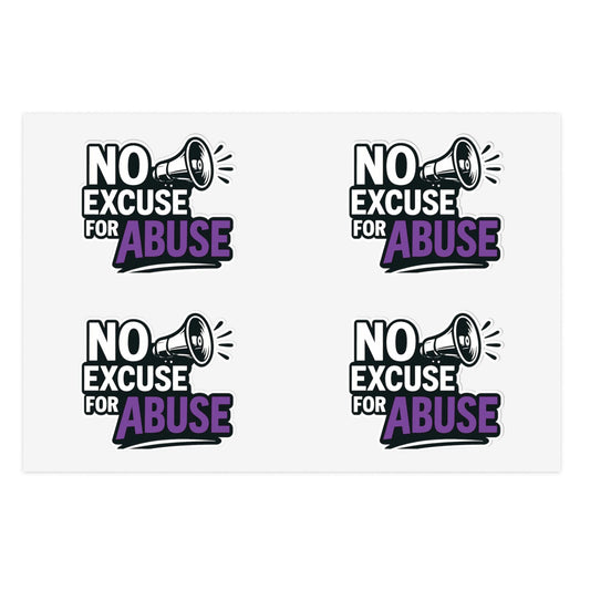 Empowerment Sticker Sheets - No Excuse for Abuse | Protest Stickers, Advocacy Decor, Gift for Social Activists, Awareness Campaigns