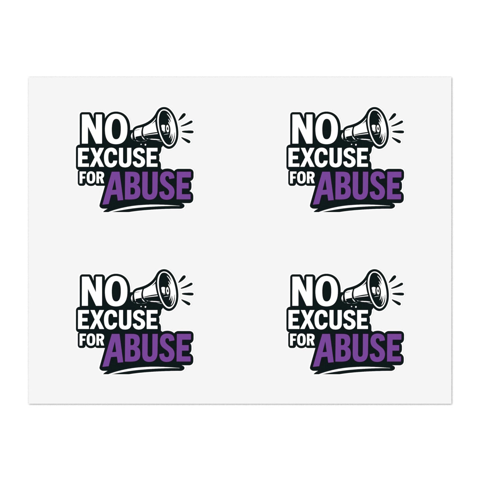 Empowerment Sticker Sheets - No Excuse for Abuse | Protest Stickers, Advocacy Decor, Gift for Social Activists, Awareness Campaigns