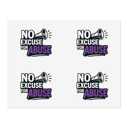 Empowerment Sticker Sheets - No Excuse for Abuse | Protest Stickers, Advocacy Decor, Gift for Social Activists, Awareness Campaigns