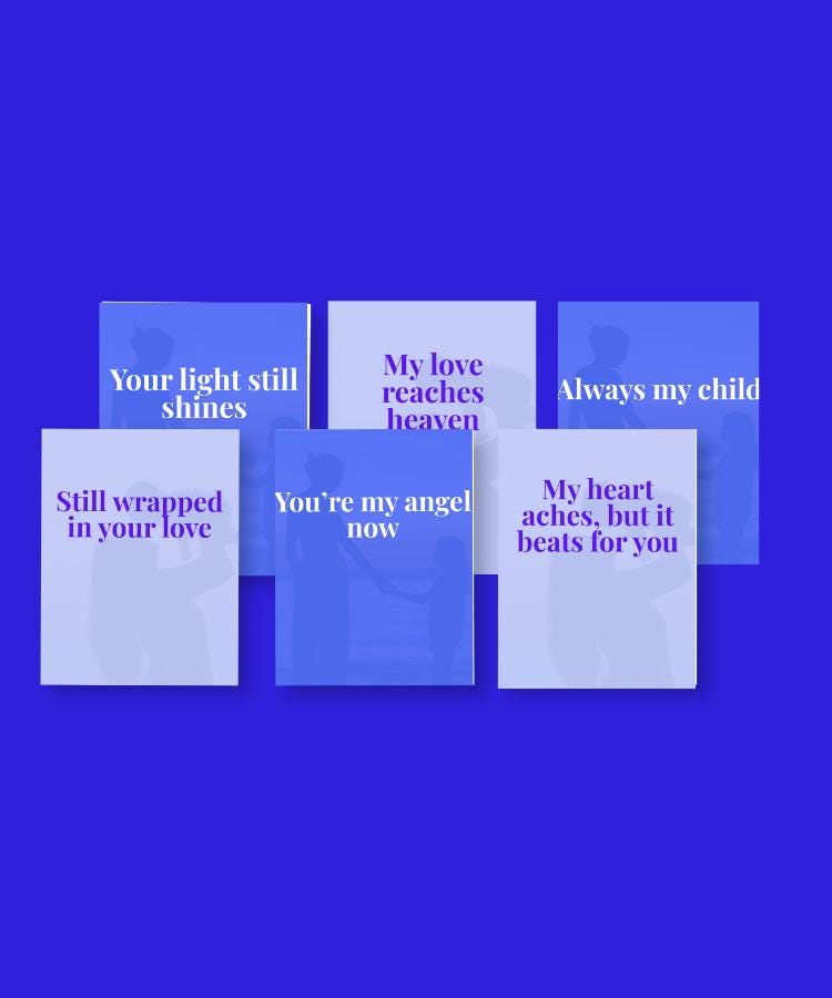 90 Bereavement Quote Bundle: Loss of Child Memorial (Canva Editable)