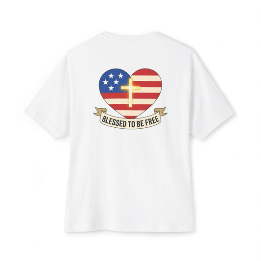 Freedom & Faith Unisex Oversized Tee, Summer Vibes Tee, Casual Gift, Patriotic Apparel, Faith-Based Outfit