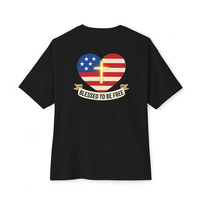 Freedom & Faith Unisex Oversized Tee, Summer Vibes Tee, Casual Gift, Patriotic Apparel, Faith-Based Outfit