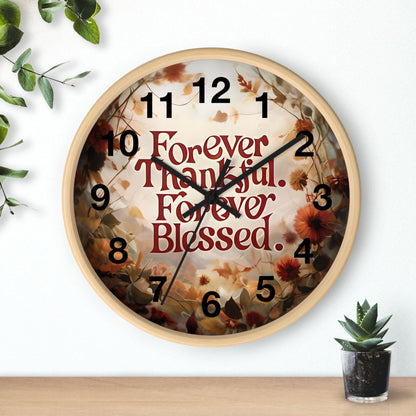 Thankful Blessed Wall Clock: Inspirational Religious Home Decor