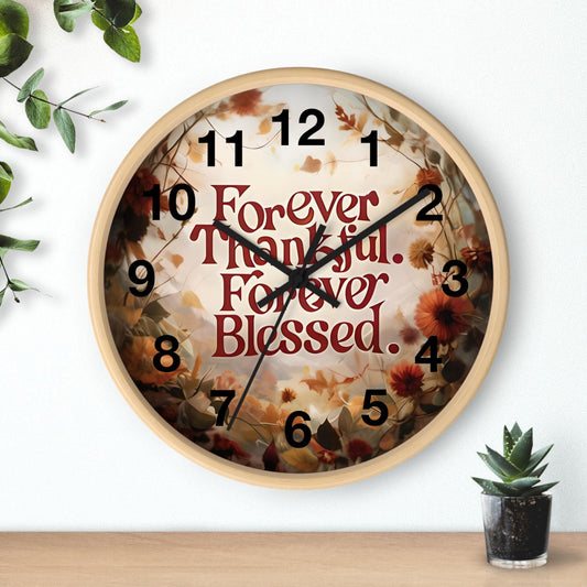 Thankful Blessed Wall Clock: Inspirational Religious Home Decor