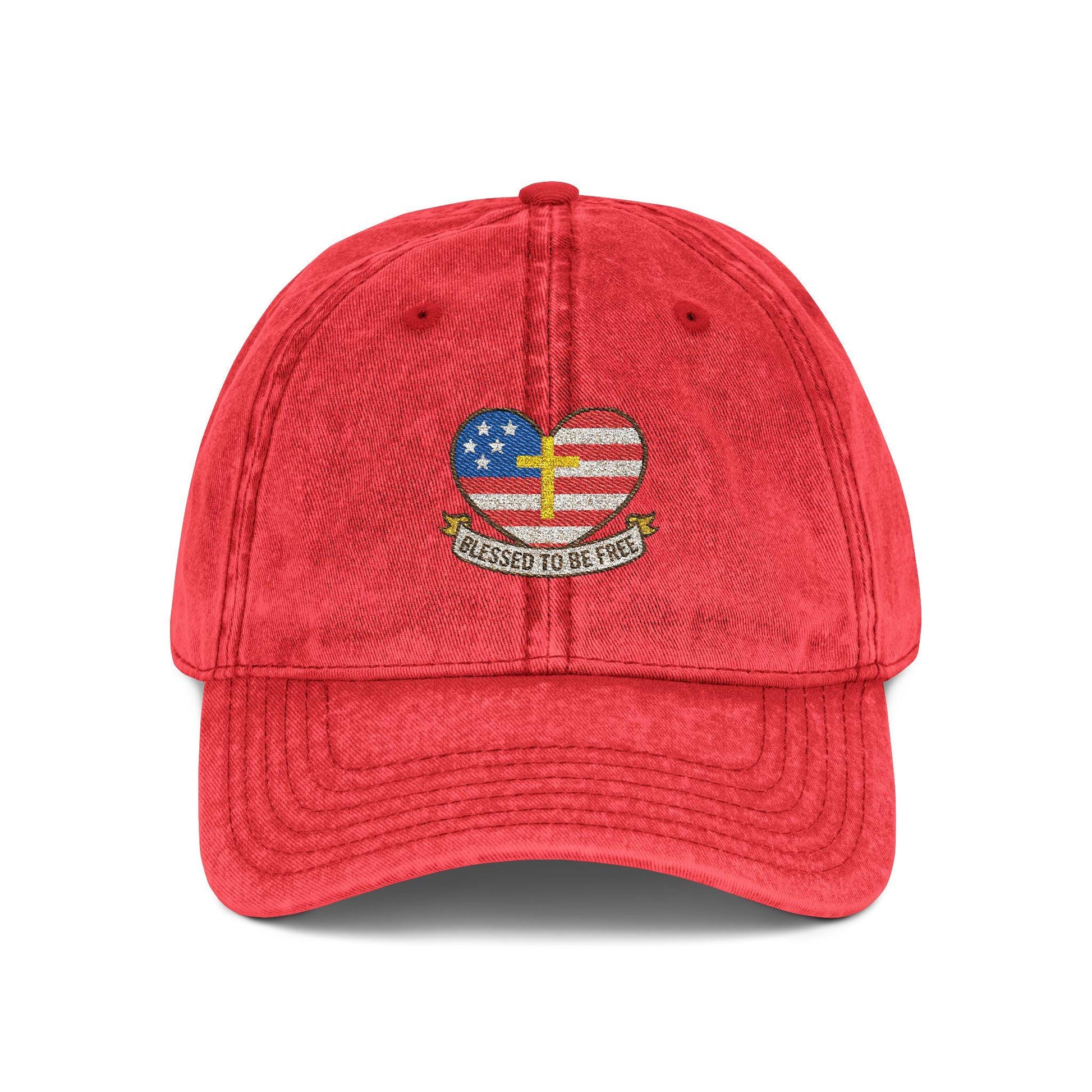 Embroidered Cap Blessed to Be Free - Vintage Freedom Hat, Retro Baseball Cap, Distressed Dad Cap for Men and Women, Adjustable Unisex Hat,