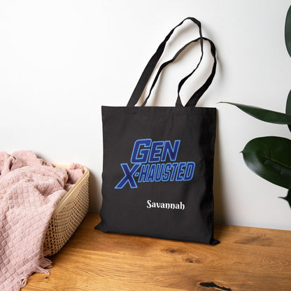 Gen X-Hausted Cotton Canvas Tote Bag: Eco-Friendly Everyday Bag