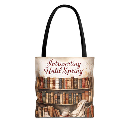 Book Lover Tote Bag: "Introverting Until Spring" Literary Gift
