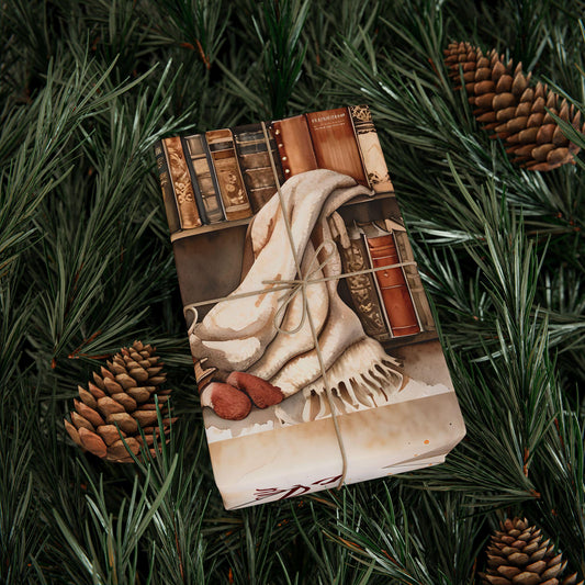 Book-Themed Wrapping Paper: 90gsm Fine Art Paper, Gift Wrap for Book Lovers
