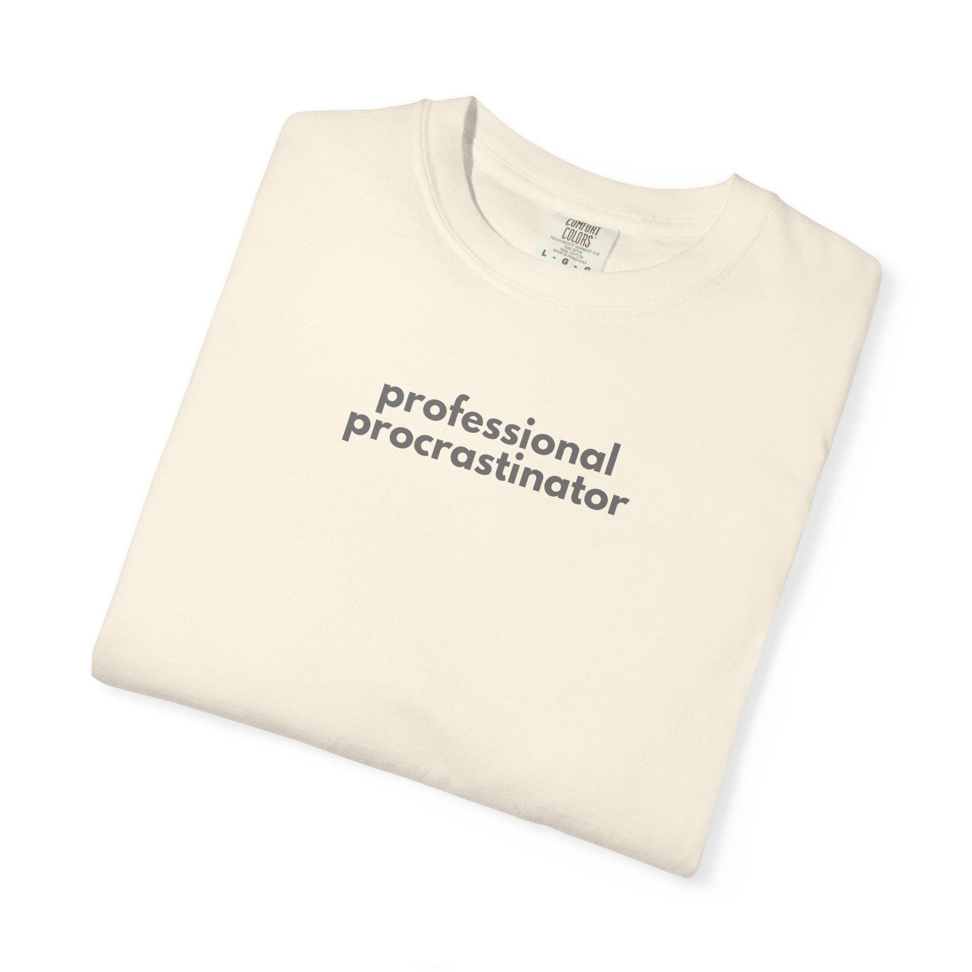 Professional Procrastinator T-Shirt: Funny Graphic Tee - Comfort Colors