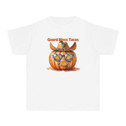 Gourd Bless Tacos Youth Tee: Whimsical Fall Halloween Shirt