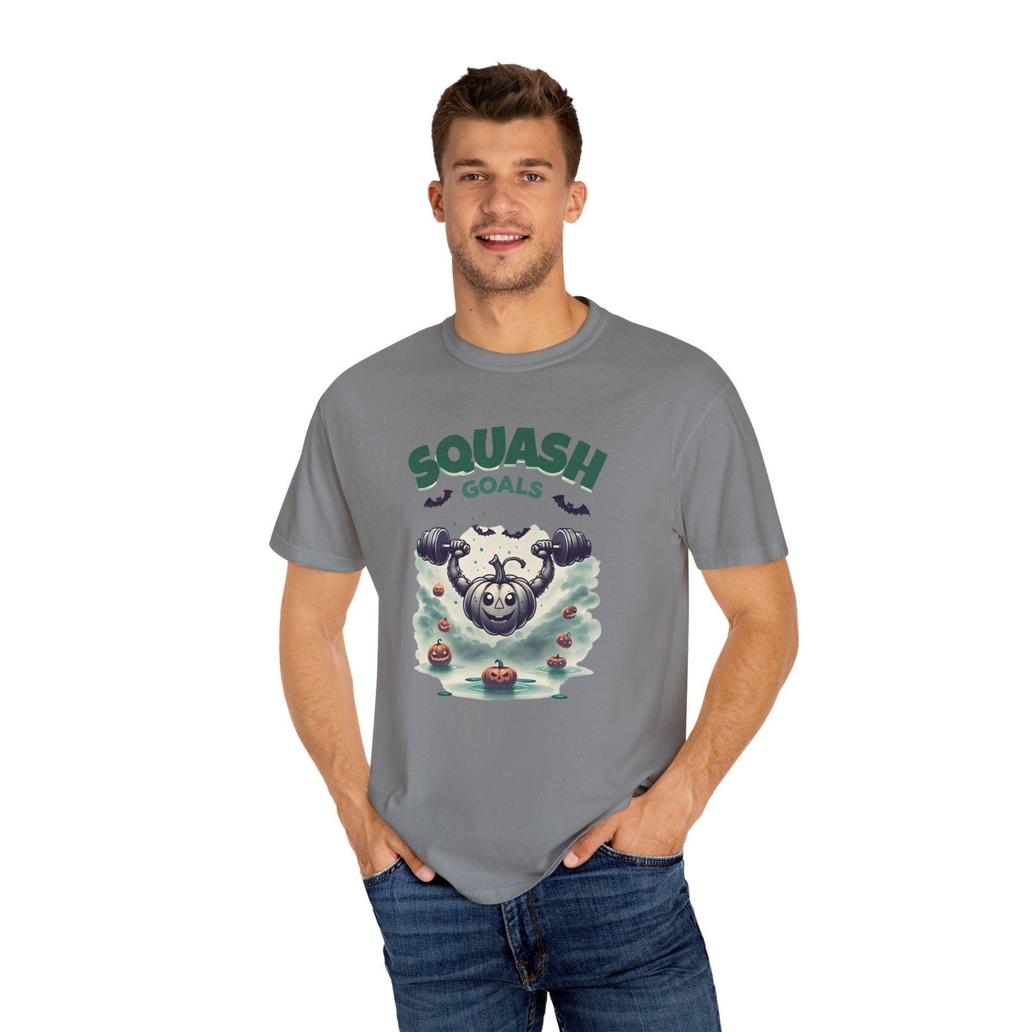 Halloween Fitness T-Shirt: Squash Goals Pumpkin Workout - Unisex