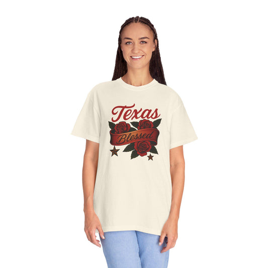 Texas Blessed Garment-Dyed T-shirt: Unisex Casual Tee