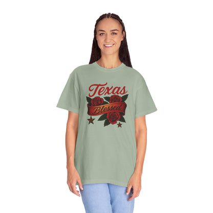 Texas Blessed Garment-Dyed T-shirt: Unisex Casual Tee