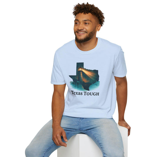 Texas Tough T-Shirt: Lighthouse Silhouette - Lone Star Pride