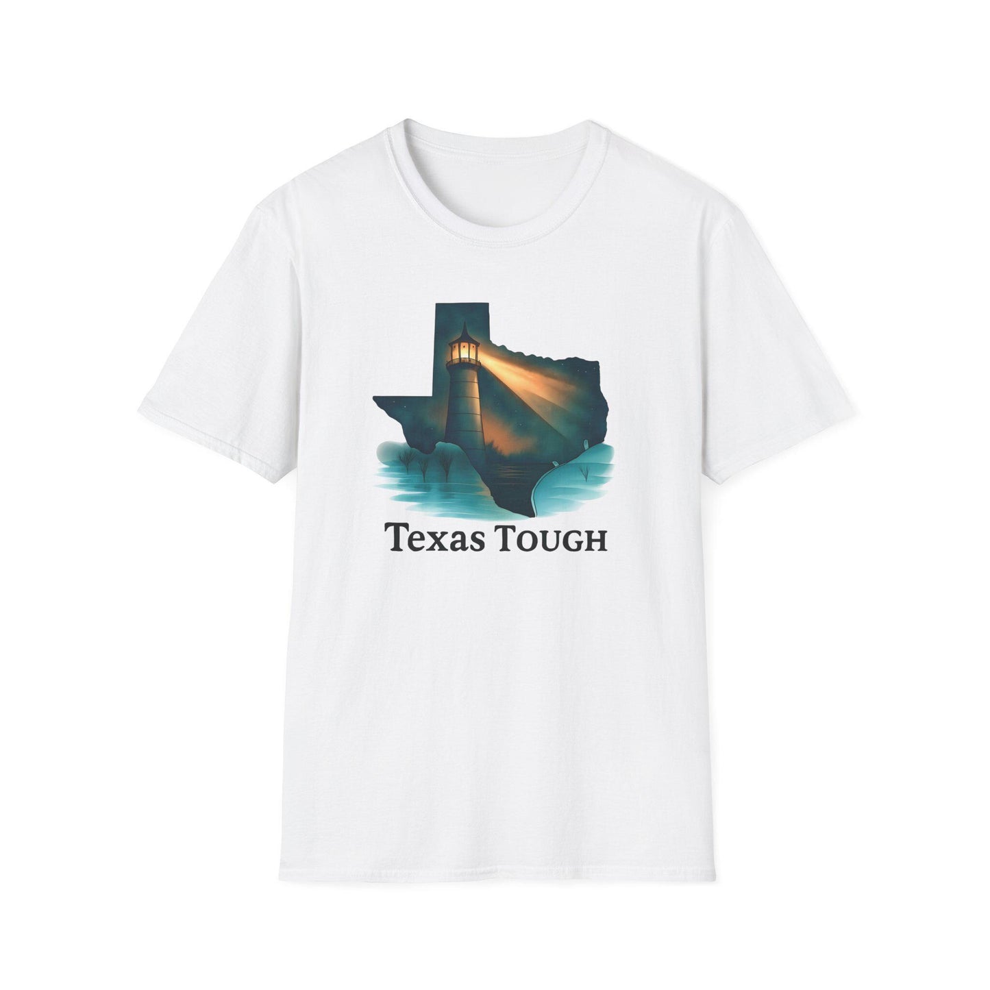 Texas Tough T-Shirt: Lighthouse Silhouette - Lone Star Pride