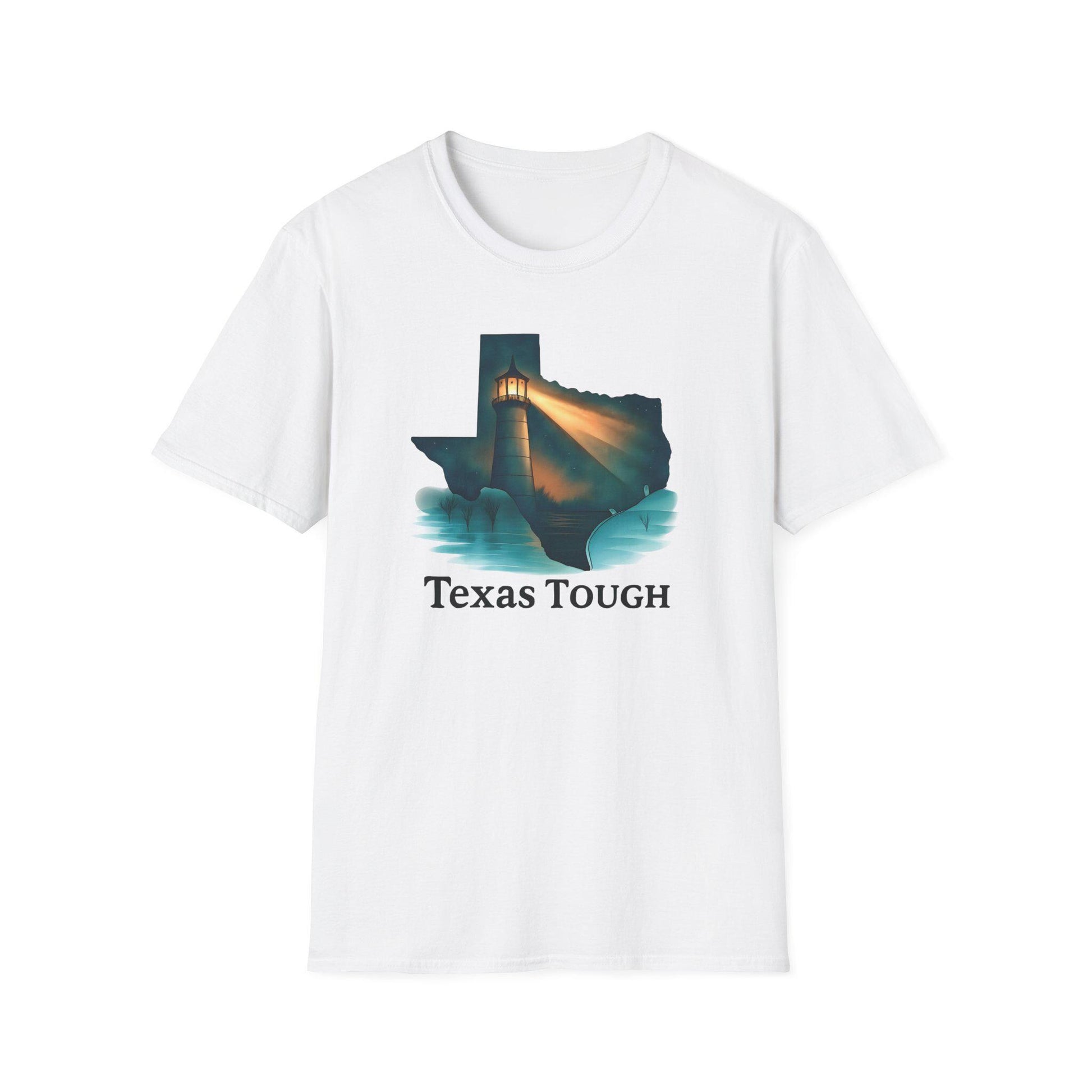 Texas Tough T-Shirt: Lighthouse Silhouette - Lone Star Pride