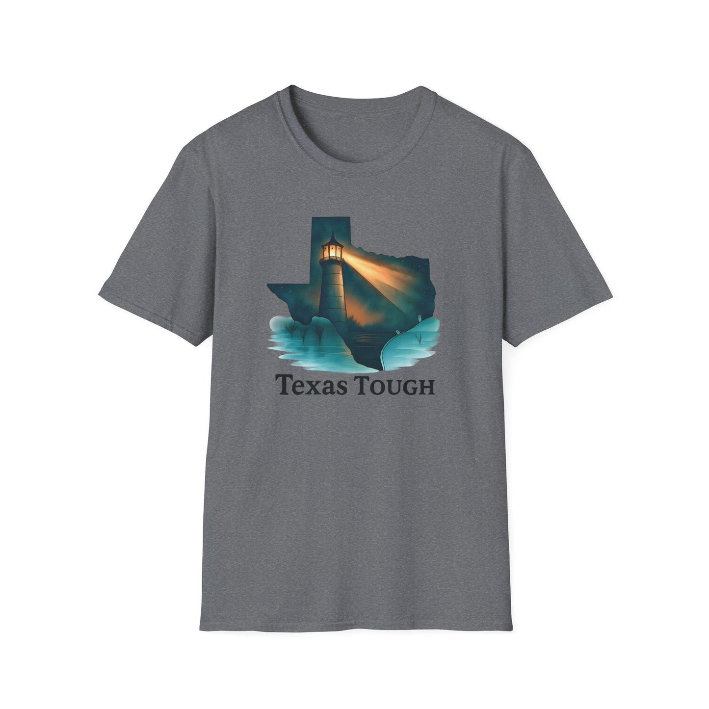 Texas Tough T-Shirt: Lighthouse Silhouette - Lone Star Pride