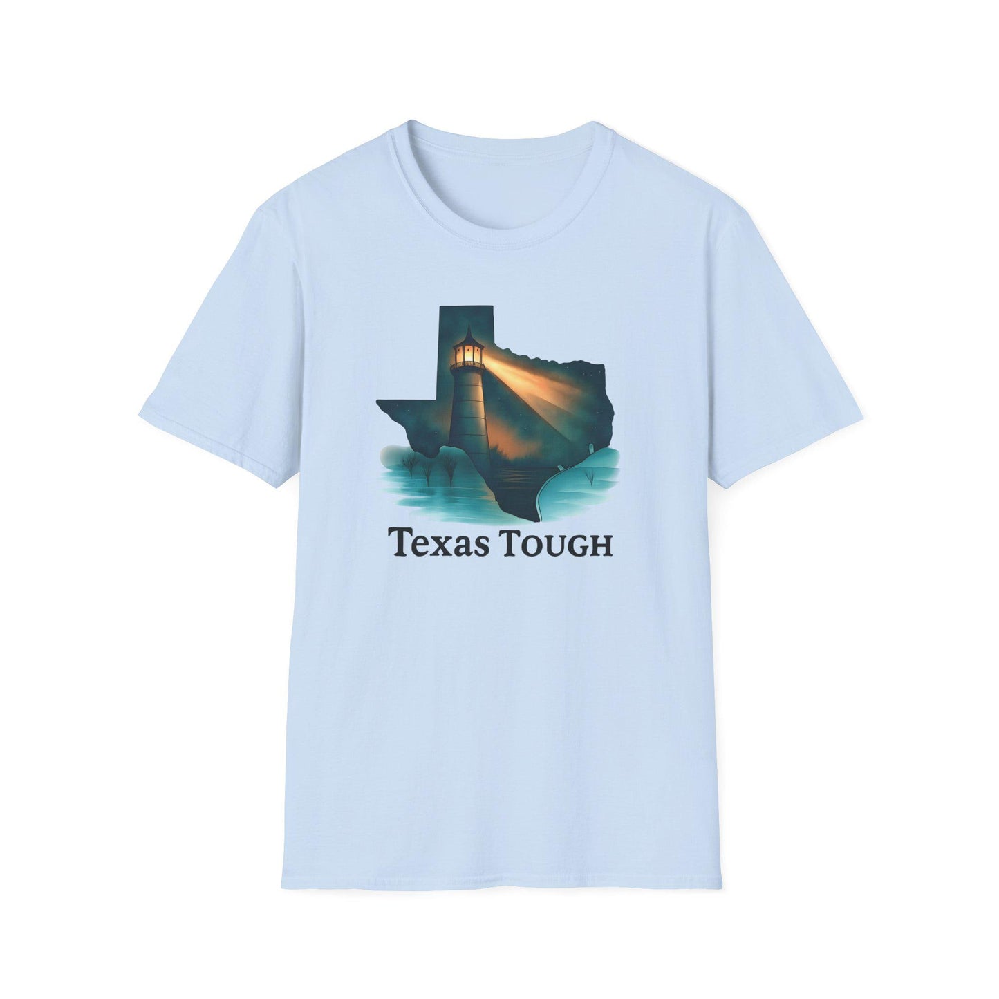 Texas Tough T-Shirt: Lighthouse Silhouette - Lone Star Pride