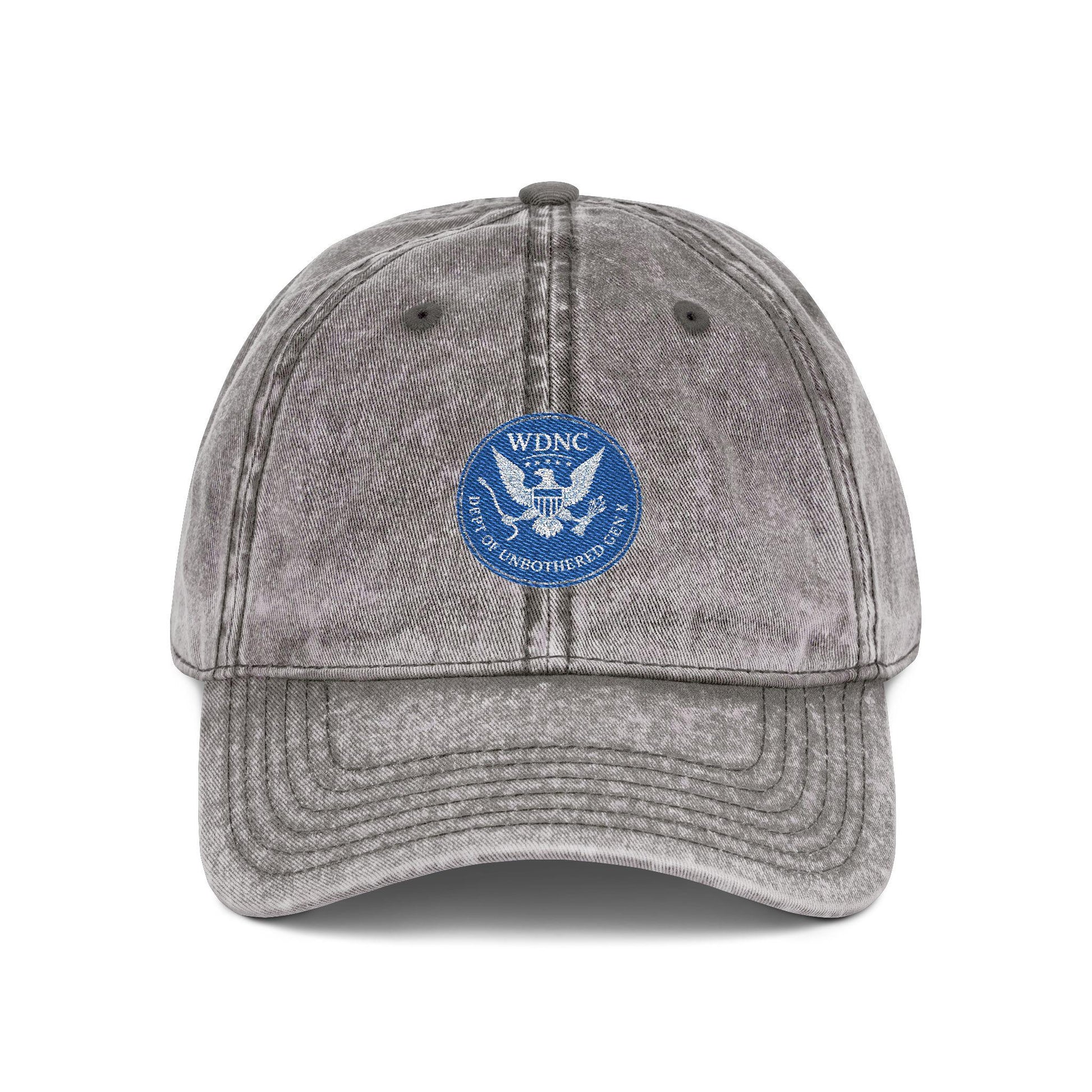 Embroidered Vintage Cap, WDNC Dept of Unbothered Gen X Humor, Funny Hat, Retro Baseball Cap, Distressed Dad Cap, Hipster Cap