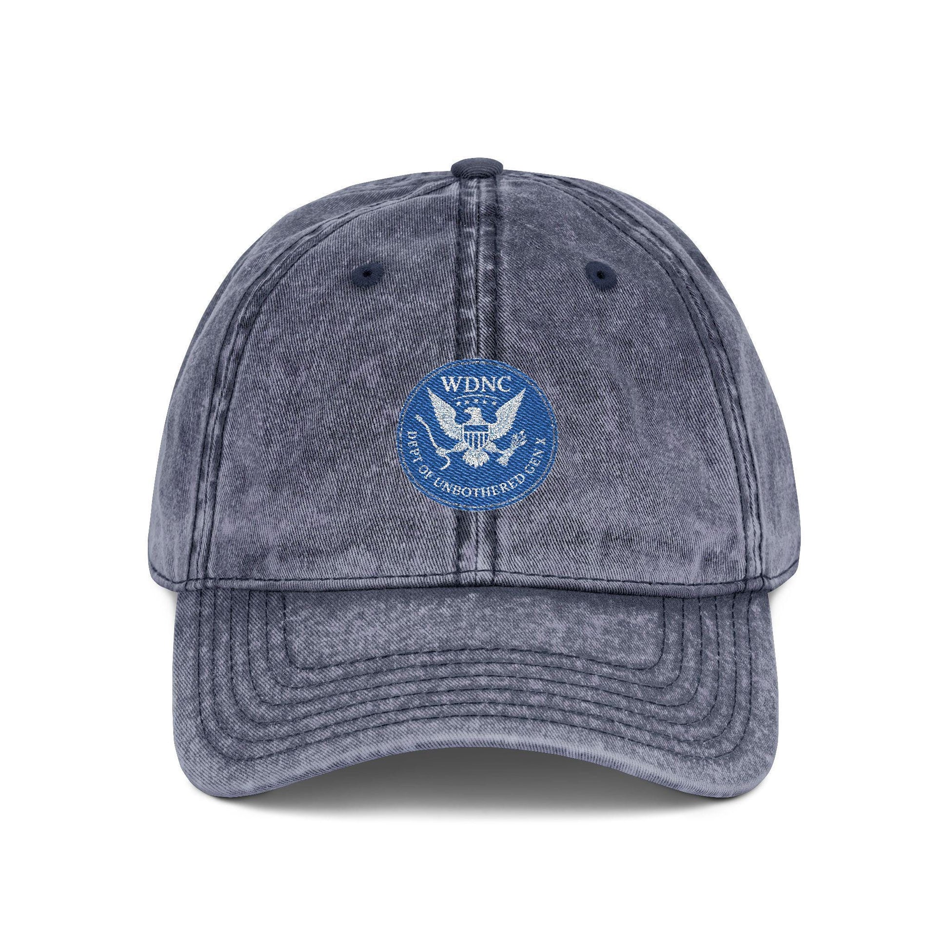 Embroidered Vintage Cap, WDNC Dept of Unbothered Gen X Humor, Funny Hat, Retro Baseball Cap, Distressed Dad Cap, Hipster Cap